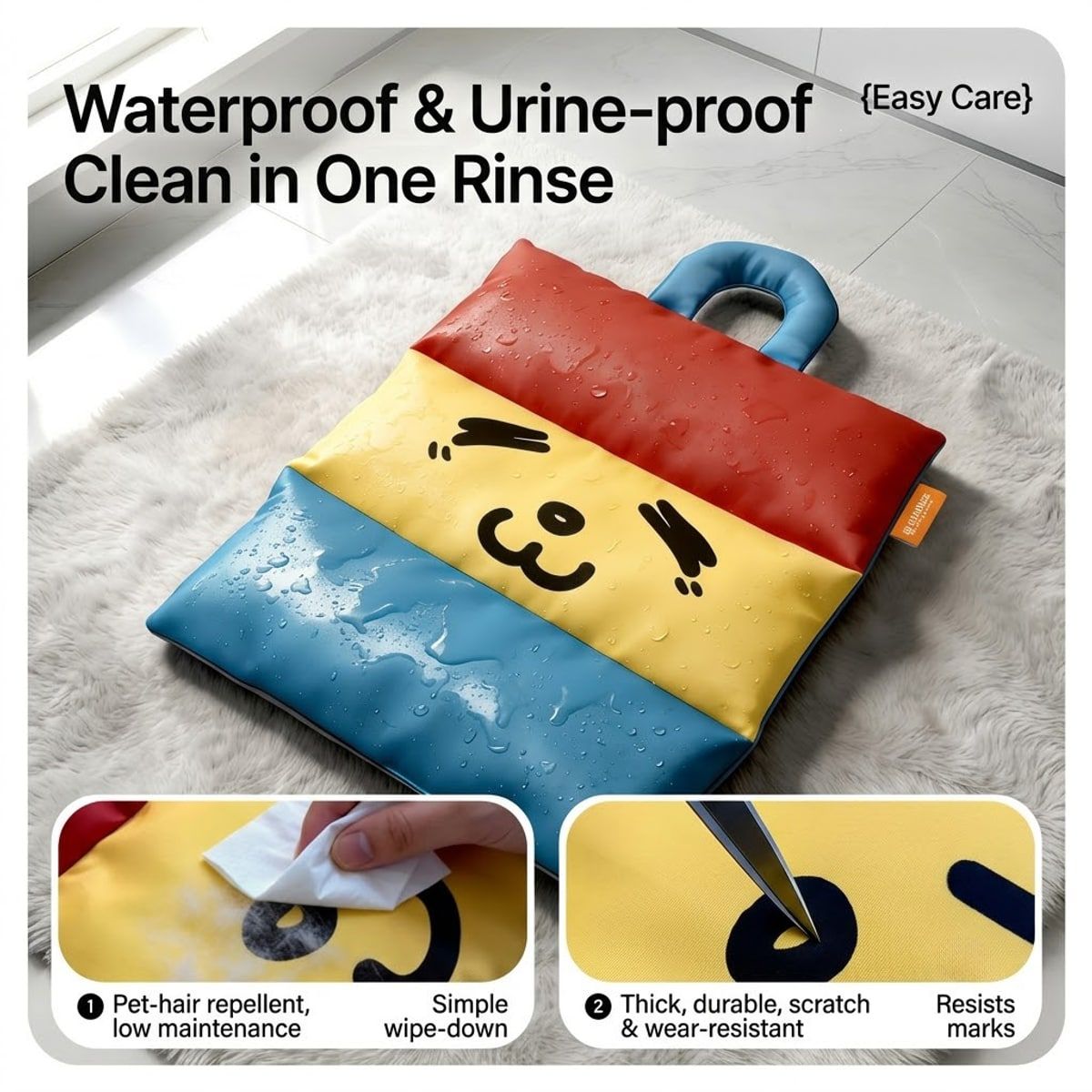 Colour Block Dog Cooling Mat with Carry Handle