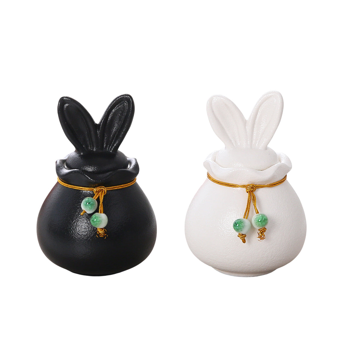 Ceramic Pet Urn Bunny Ear Memorial Keepsake