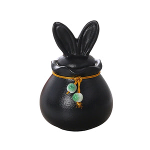 Ceramic Pet Urn Bunny Ear Memorial Keepsake