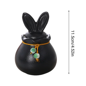 Ceramic Pet Urn Bunny Ear Memorial Keepsake