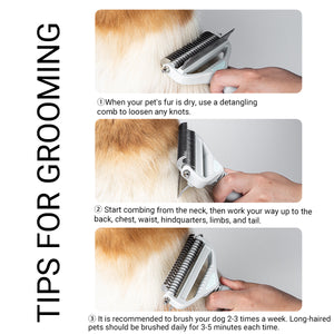 Pet Detangling Comb 2-in-1 Grooming Tool