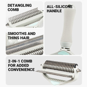 Pet Detangling Comb 2-in-1 Grooming Tool