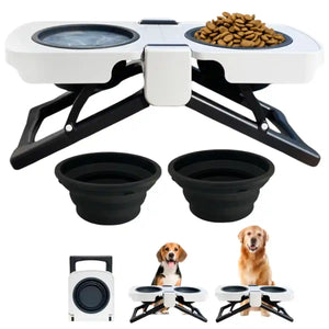 Foldable Elevated Double Pet Bowl