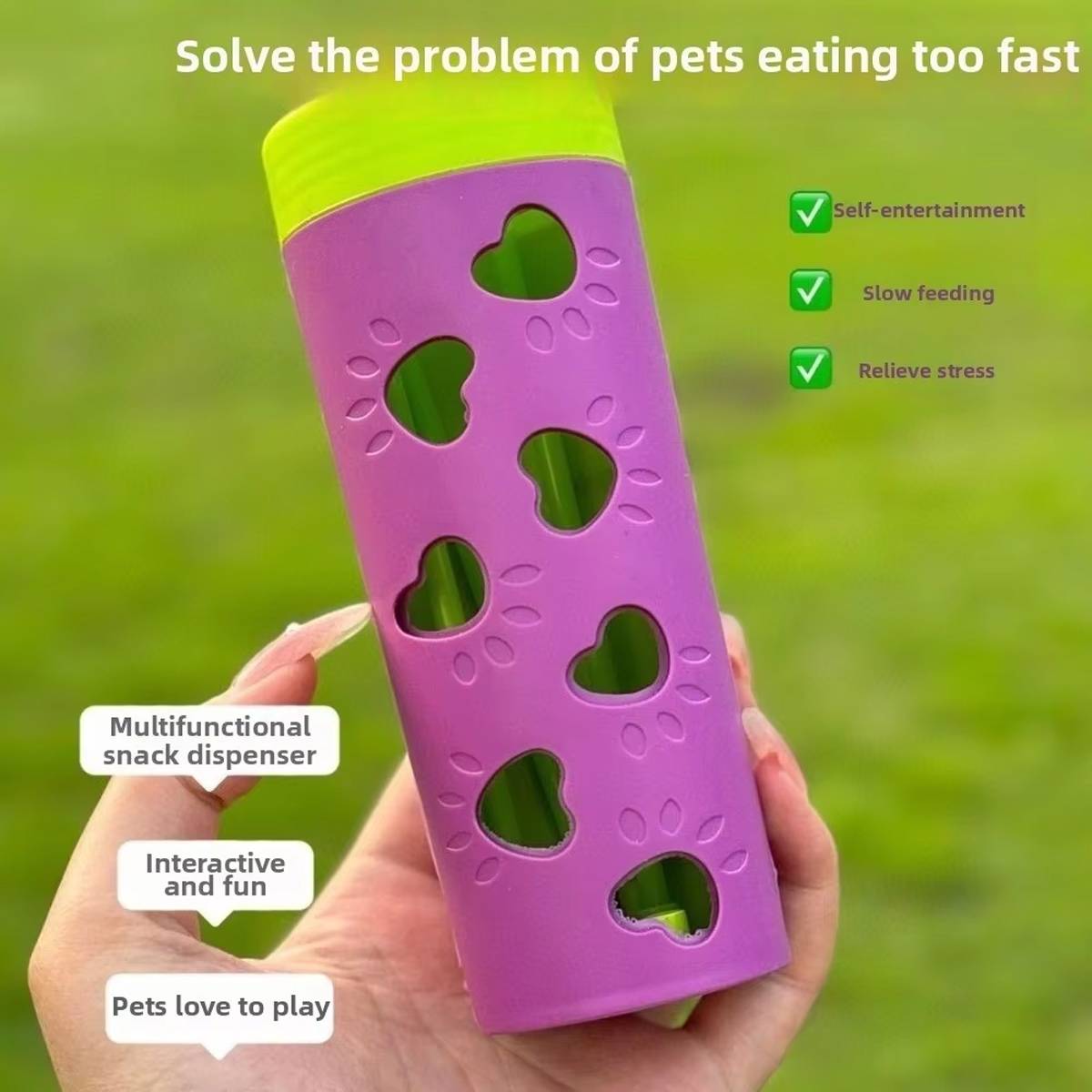 Interactive Dog Treat Dispenser Toy Slow Feeder