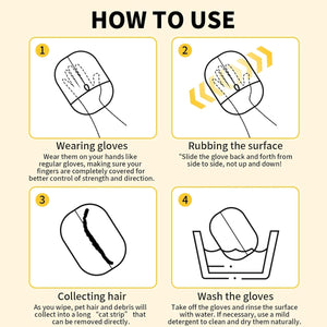Reusable Pet Hair Removal Glove with Electrostatic Bristles – 2 Pack