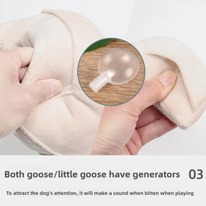 Plush Pet Goose Toy Interactive Squeaky Dog Enrichment Toy