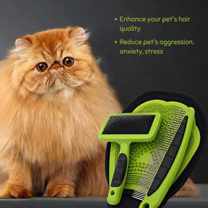 Pet Grooming Kit 3-Piece Set with Self-Cleaning Brush Comb & Bath Glove