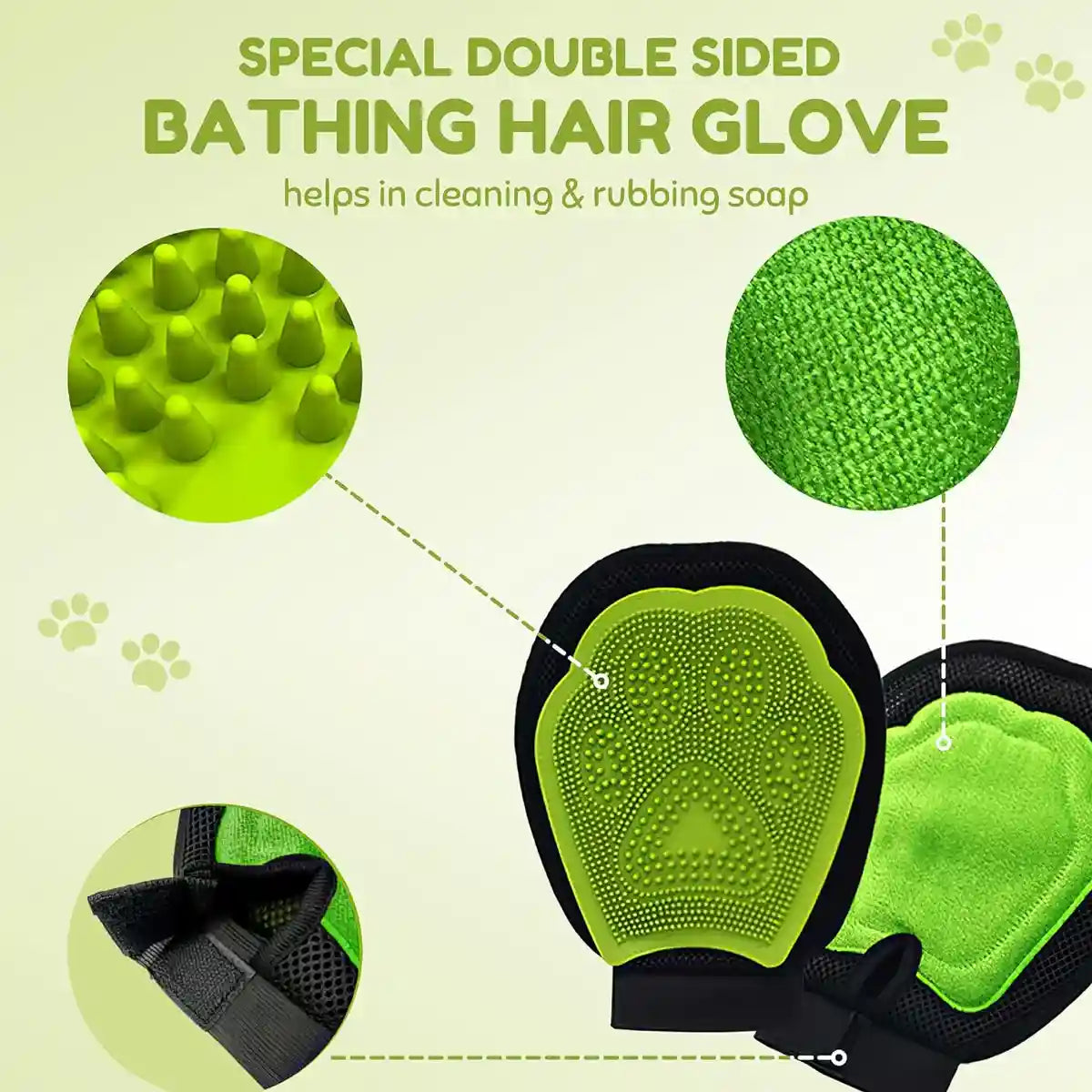 Pet Grooming Kit 3-Piece Set with Self-Cleaning Brush Comb & Bath Glove