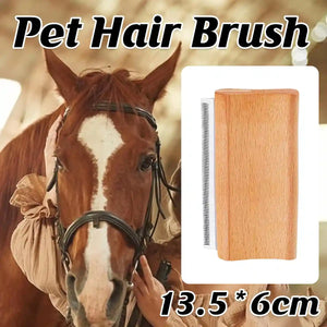 Pet Hair Removal Comb With Wooden Handle