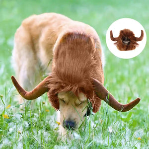 Buffalo Horn Pet Costume Hat