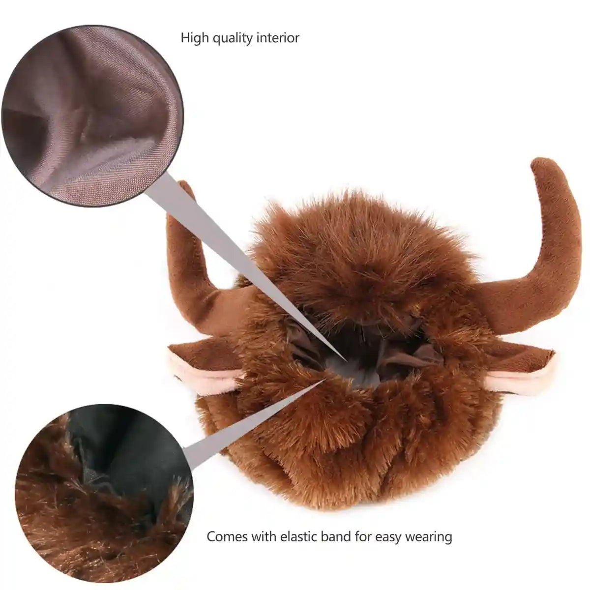 Buffalo Horn Pet Costume Hat