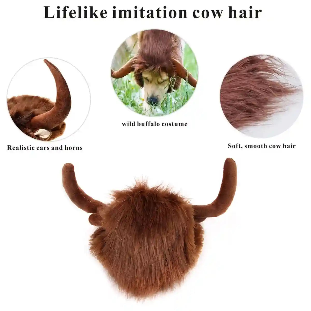 Buffalo Horn Pet Costume Hat