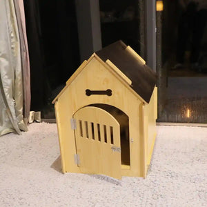 Wooden Pet House Detachable Dog Bed Cat House for Indoor Outdoor Use