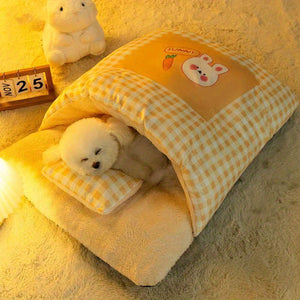 Semi-Closed Kitten Bed Arctic Fleece Nest
