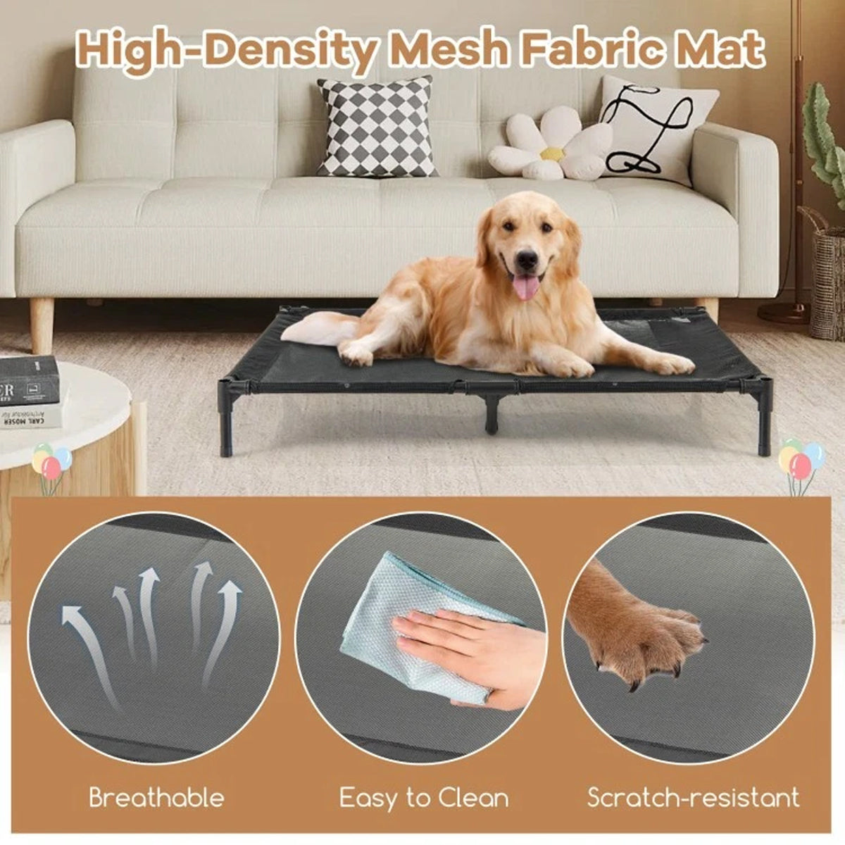 Outdoor Waterproof Pet Tent with Elevated Bed for Dogs and Cats  Description