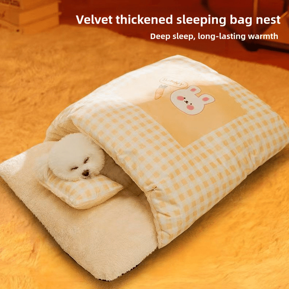 Semi-Closed Kitten Bed Arctic Fleece Nest