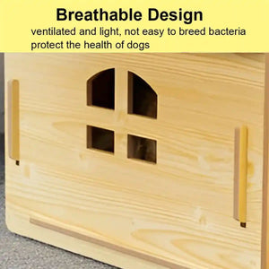 Wooden Pet House Detachable Dog Bed Cat House for Indoor Outdoor Use