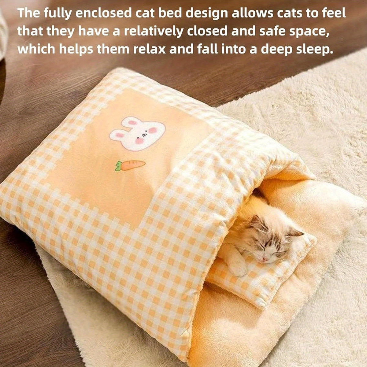 Semi-Closed Kitten Bed Arctic Fleece Nest