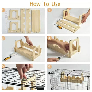 Wooden Hamster Hanging Bridge Set with 3 Play Platforms