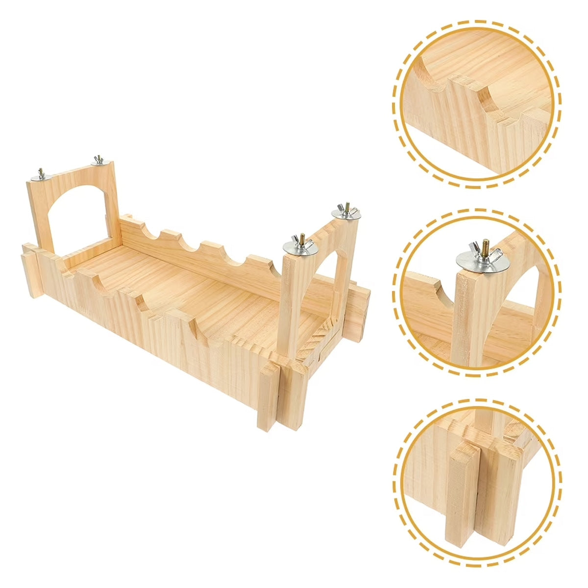 Wooden Hamster Hanging Bridge Set with 3 Play Platforms