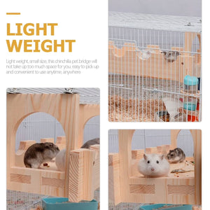 Wooden Hamster Hanging Bridge Set with 3 Play Platforms