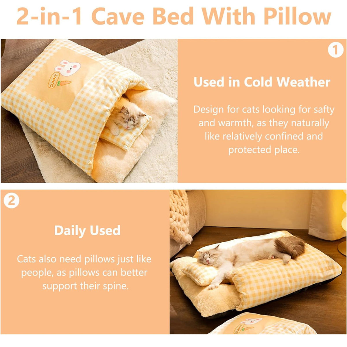 Semi-Closed Kitten Bed Arctic Fleece Nest
