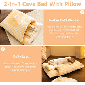 Semi-Closed Kitten Bed Arctic Fleece Nest