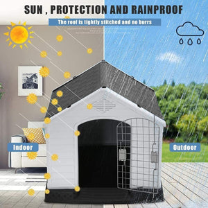Durable Outdoor Dog House Waterproof Plastic Kennel with Lockable Door
