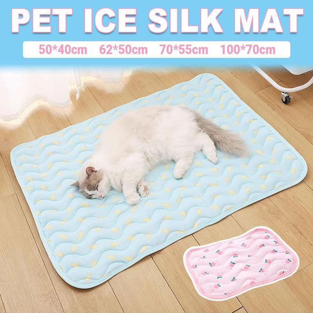 breathable ice silk pet cooling mat for dogs
