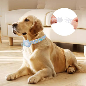 2 Colours Pet Locator Collar with AirTag Holder for Cats Dogs GPS Tracker Case