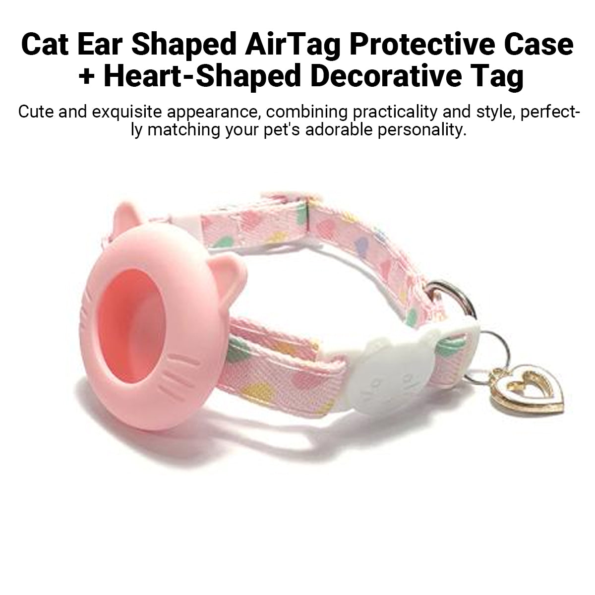 2 Colours Pet Locator Collar with AirTag Holder for Cats Dogs GPS Tracker Case