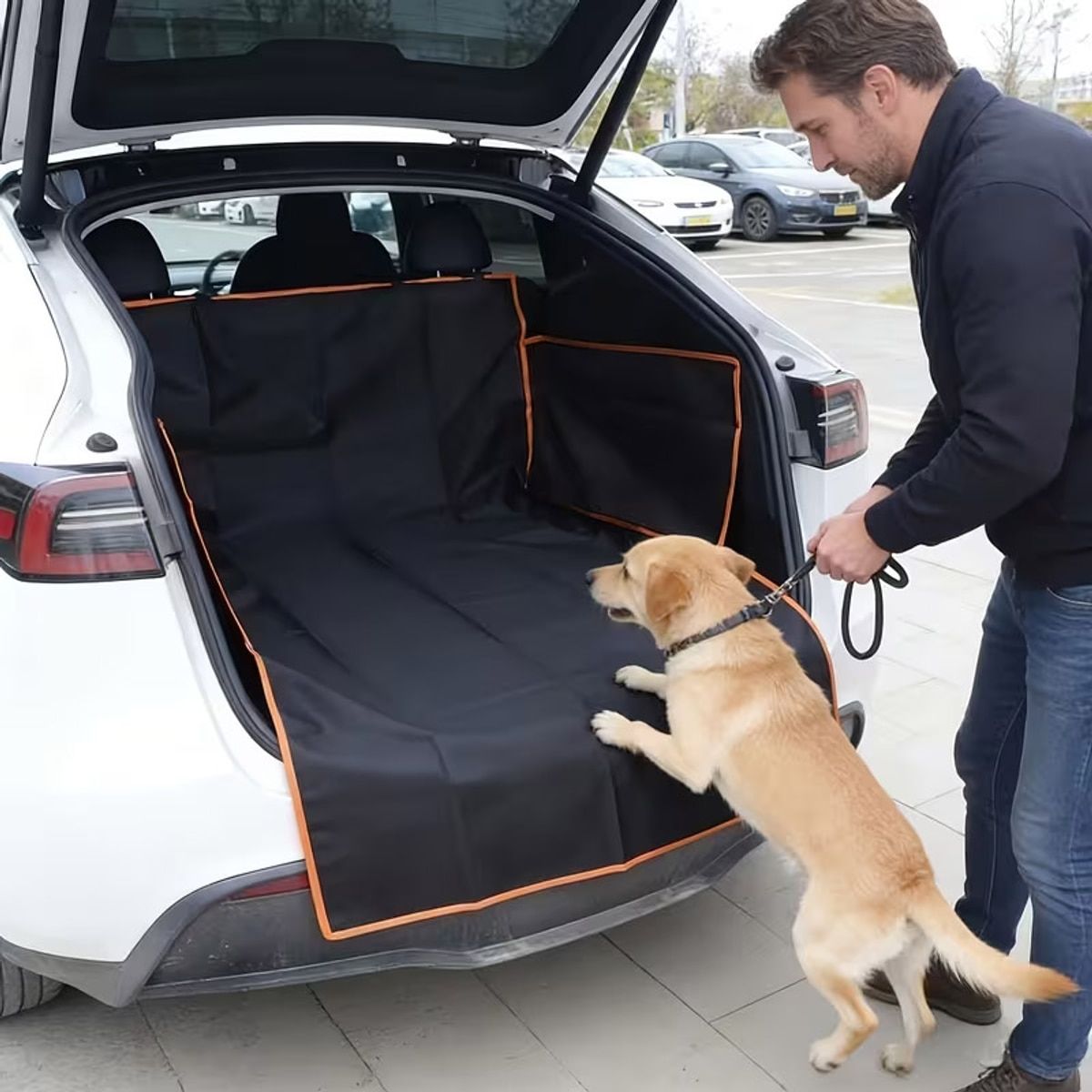 Black Dog Car Cargo Liner with Foldable Sides