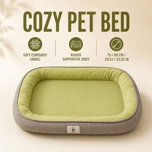 Green XL Pet Mattress with Soft Raised Sides