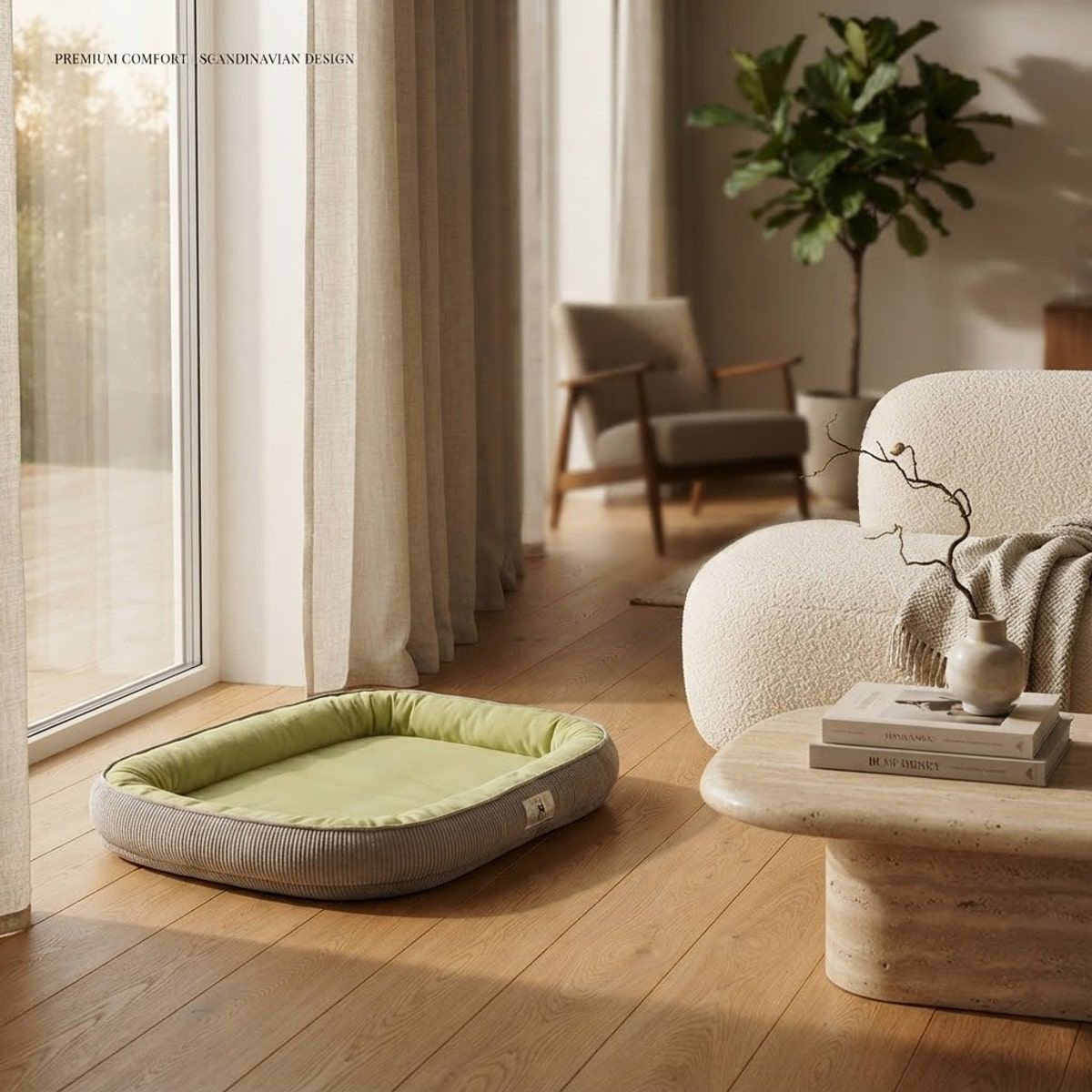 Green XL Pet Mattress with Soft Raised Sides