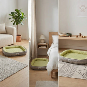 Green XL Pet Mattress with Soft Raised Sides
