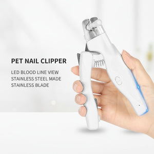 White LED Cat Nail Clippers with Safety Lock