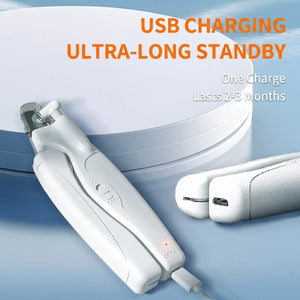 White LED Cat Nail Clippers with Safety Lock