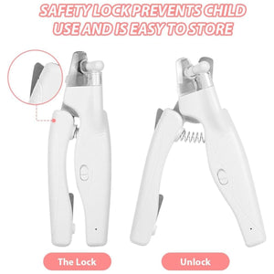 White LED Cat Nail Clippers with Safety Lock