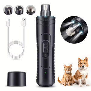 Black Triple LED Dog Nail Grinder with 2 Speeds