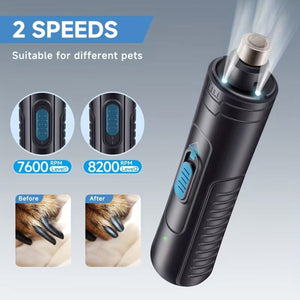 Black Triple LED Dog Nail Grinder with 2 Speeds