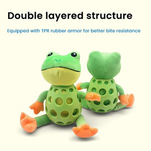 Plush Dog Toy Squeaky Frog Chew Toy