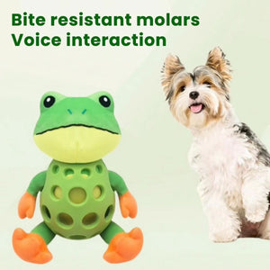 Plush Dog Toy Squeaky Frog Chew Toy