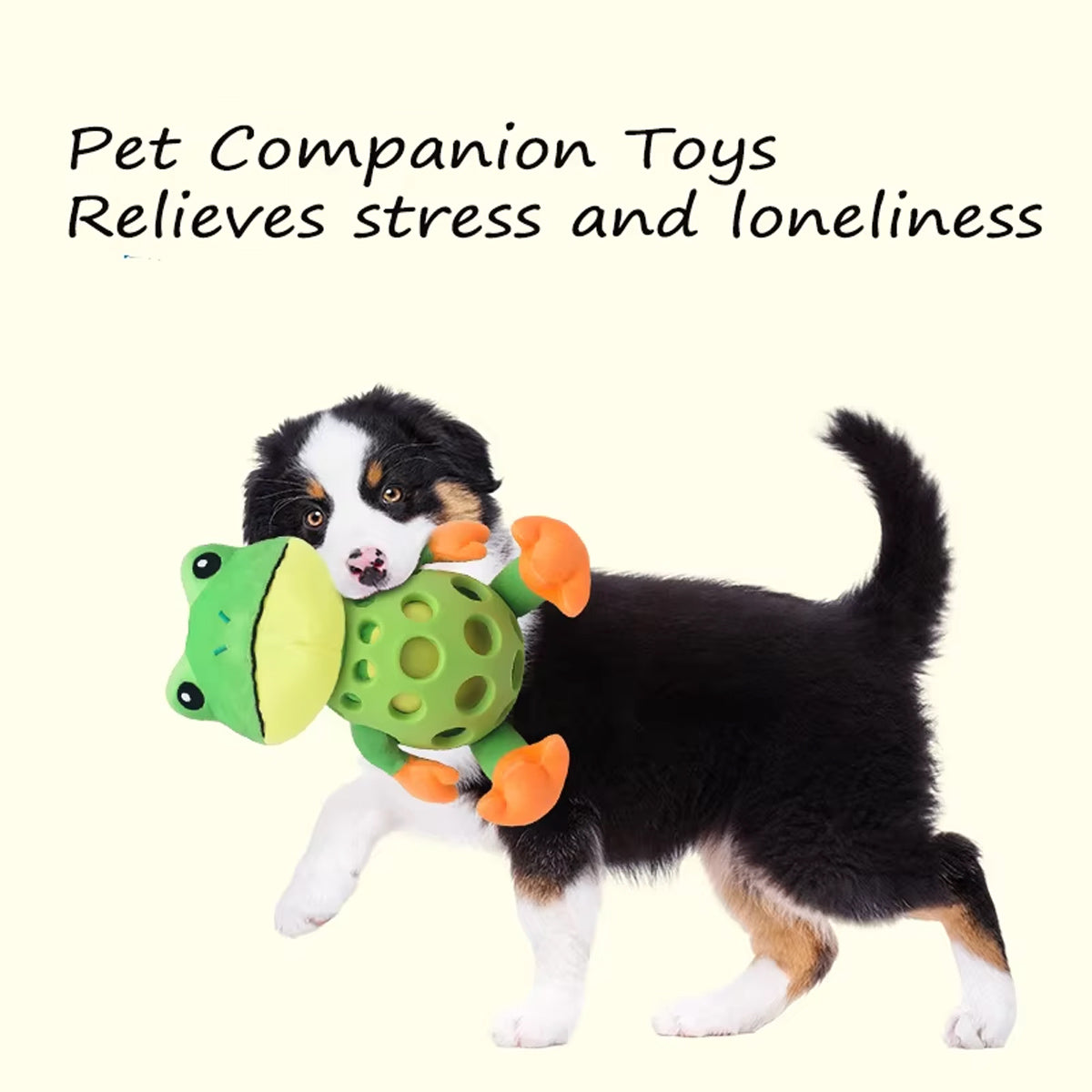 Plush Dog Toy Squeaky Frog Chew Toy