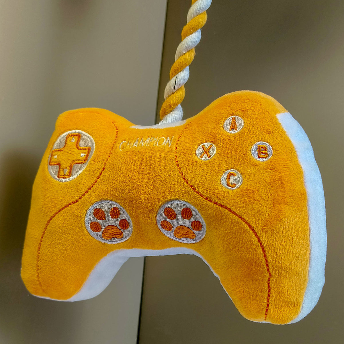 Interactive Dog Plush Toy with Rope and Squeakers