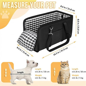 Black Foldable Dog Car Seat with Cushion