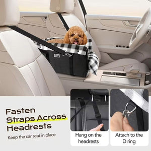 Black Foldable Dog Car Seat with Cushion