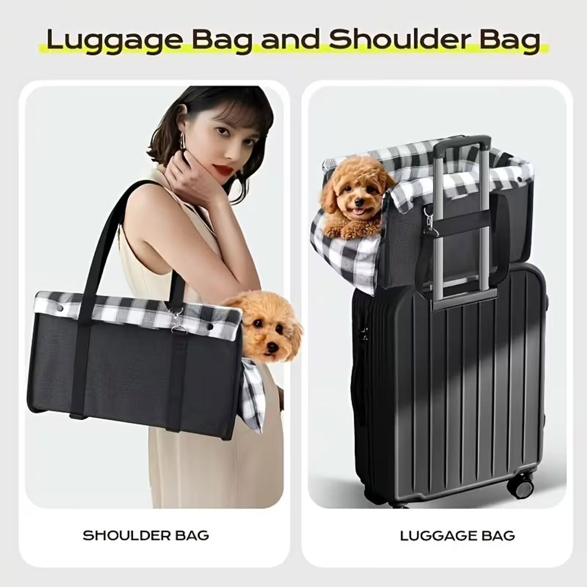 Black Foldable Dog Car Seat with Cushion
