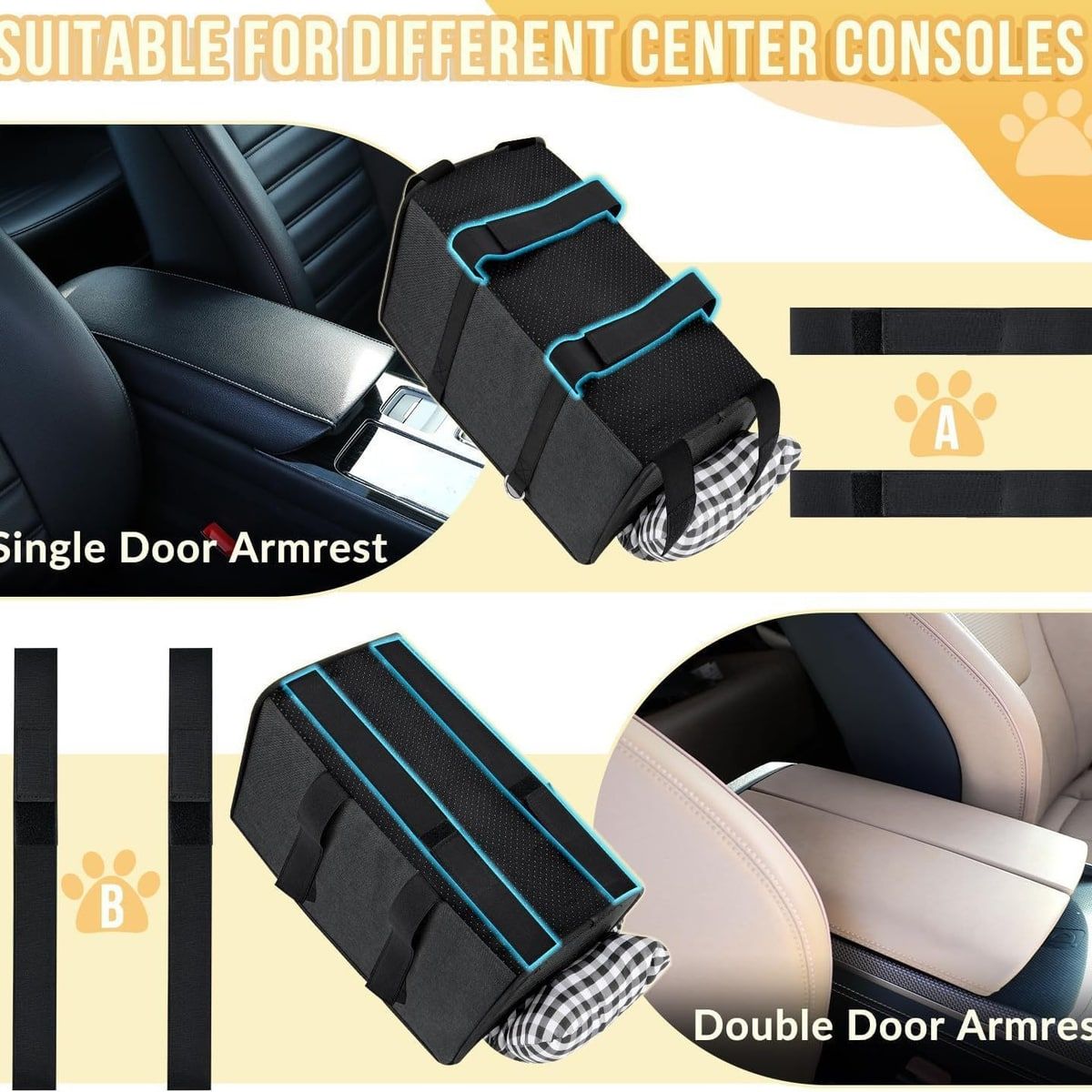 Black Foldable Dog Car Seat with Cushion