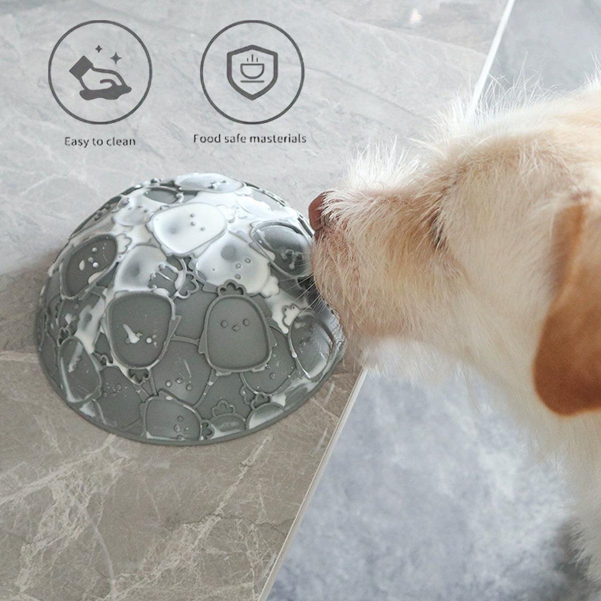 Pet Slow Food Bowl Silicone Double Sided Lick Bowl for Dogs and Cats Eating