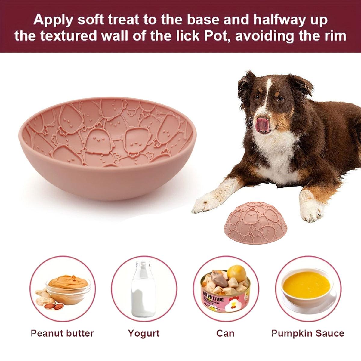 Pet Slow Food Bowl Silicone Double Sided Lick Bowl for Dogs and Cats Eating